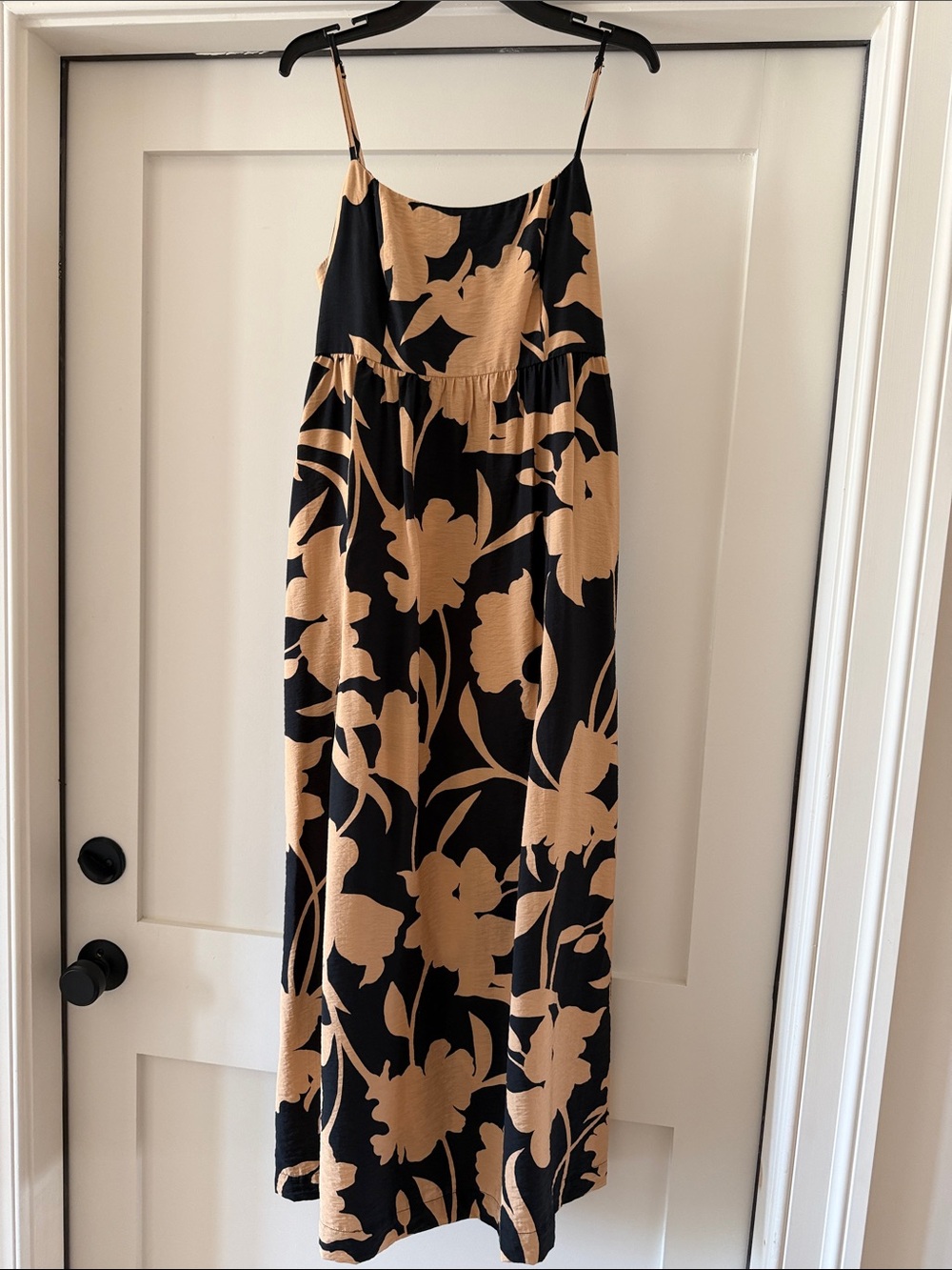Target Black and Tan Floral Maxi Dress with Spaghetti Straps